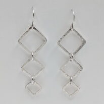 Hammered Triple Diamond-Shaped Earrings by A & R Jewellery at The Avenue Gallery, a contemporary fine art gallery in Victoria, BC, Canada.