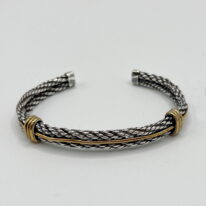 Antique Double Cable Cuff (Medium) by A & R Jewellery at The Avenue Gallery, a contemporary fine art gallery in Victoria, BC, Canada.
