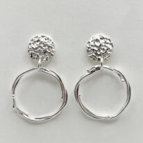 Boulder Below Moon on Posts Earrings by A & R Jewellery at The Avenue Gallery, a contemporary fine art gallery in Victoria, BC, Canada.