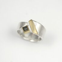 18k Gold & Rough Black Diamond Cube Ring by Brenda Roy at The Avenue Gallery, a contemporary fine art gallery in Victoria, BC, Canada.