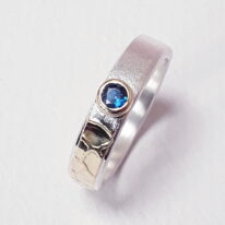 Coral Fan Ring with Sapphire by Andrea Roberts at The Avenue Gallery, a contemporary fine art gallery in Victoria, BC, Canada.