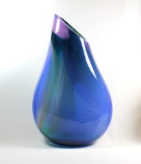 Colour Meld Vase (Cream, Blue, Lagoon, Purple) by Guy Hollington at The Avenue Gallery, a contemporary fine art gallery in Victoria, BC, Canada.