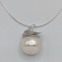 Acorn Brush Double Petals with Gold-Fill Bead & White Pearl Necklace by Chi’s Creations at The Avenue Gallery, a contemporary fine art gallery in Victoria, BC, Canada.