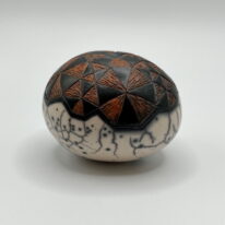 Naked Raku Shaker by Jan Lovewell at The Avenue Gallery, a contemporary fine art gallery in Victoria, BC, Canada.