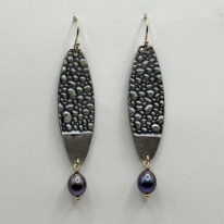 Buoy Earrings with Pearl by Air & Earth Design at The Avenue Gallery, a contemporary fine art gallery in Victoria, BC, Canada.