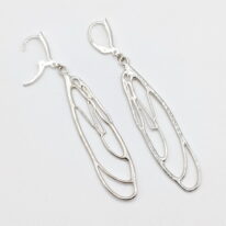 Long Dragonfly Earrings with Leverback Hooks by Dorothée Rosen at The Avenue Gallery, a contemporary fine art gallery in Victoria, BC, Canada.