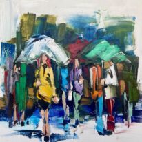 Don't Change Your Plans For A Little Rain #1 by Kimberly Kiel at The Avenue Gallery, a contemporary fine art gallery in Victoria, BC, Canada.