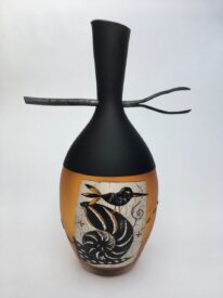 Small Twig Vase 'Ammonite' #36 (Amber) by Naoko Takenouchi at The Avenue Gallery, a contemporary fine art gallery in Victoria, BC, Canada.