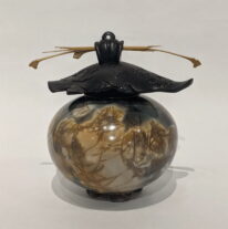 Small Round Vase with Top by Geoff Searle at The Avenue Gallery, a contemporary fine art gallery in Victoria, BC, Canada.