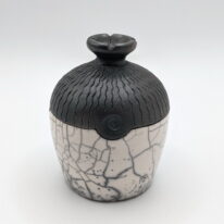 Naked Raku Lidded Jar by Jan Lovewell at The Avenue Gallery, a contemporary fine art gallery in Victoria, BC, Canada.
