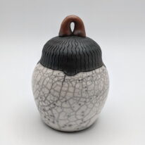 Naked Raku Lidded Jar by Jan Lovewell at The Avenue Gallery, a contemporary fine art gallery in Victoria, BC, Canada.