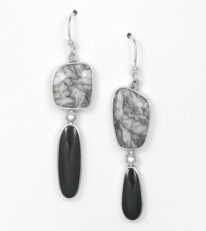 Pinolith & Black Jade Earrings by Brenda Roy at The Avenue Gallery, a contemporary fine art gallery in Victoria, BC, Canada.