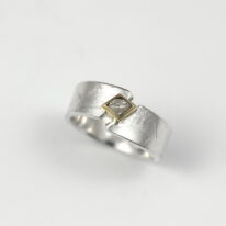 18kt. Gold & Diamond Cube Ring by Brenda Roy at The Avenue Gallery, a contemporary fine art gallery in Victoria, BC, Canada.