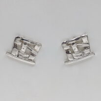 Woven Basket Square Stud Earrings by Chi's Creations at The Avenue Gallery, a contemporary fine art gallery in Victoria, BC, Canada.