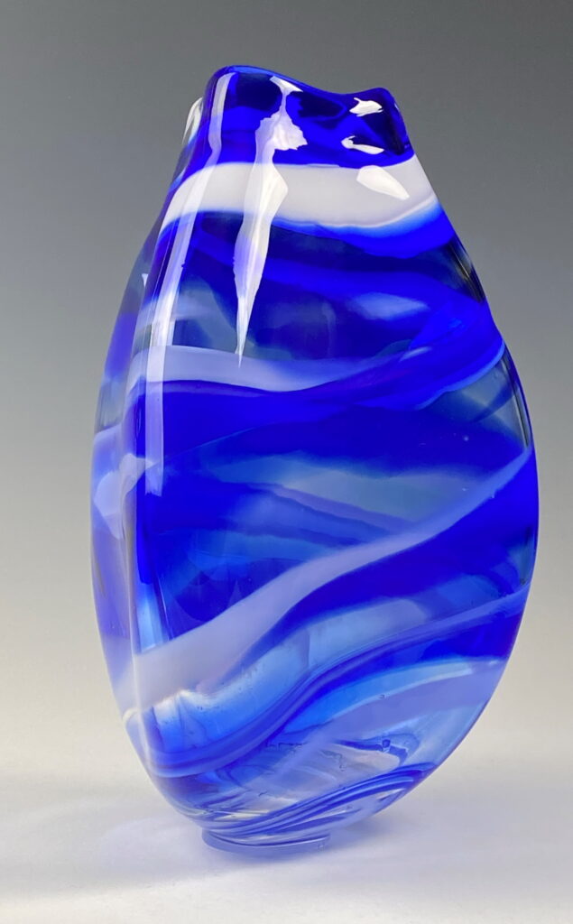 Triangular Vase (Cobalt) by Lisa Samphire at The Avenue Gallery, a contemporary fine art gallery in Victoria, BC, Canada.