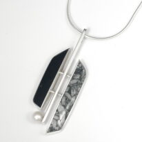 Pinolith, Black Jade & Pearl Pendant by Brenda Roy at The Avenue Gallery, a contemporary fine art gallery in Victoria, BC, Canada.
