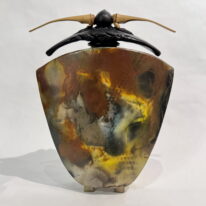 Tall Slab Vase with Horns by Geoff Searle at The Avenue Gallery, a contemporary fine art gallery in Victoria, BC, Canada.