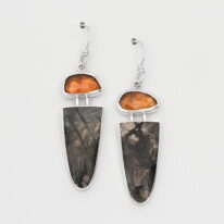 Picasso Jasper & Hessonite Garnet Earrings by Brenda Roy at The Avenue Gallery, a contemporary fine art gallery in Victoria, BC, Canada.