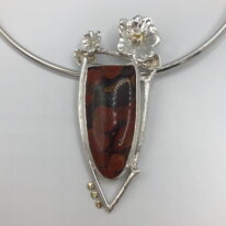 Garden Series 'Poppy Jasper' Pendant by Andrea Russell at The Avenue Gallery, a contemporary fine art gallery in Victoria, BC, Canada.