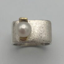 Large Pearl & Gold Stacking Ring by Chi’s Creations at The Avenue Gallery, a contemporary fine art gallery in Victoria, BC, Canada.