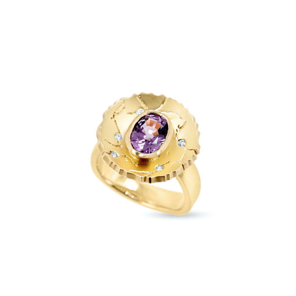 Purple Spinel & Diamond Ring by Bayot Heer at The Avenue Gallery, a contemporary fine art gallery in Victoria, BC, Canada.