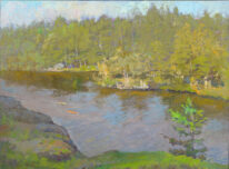On the Forest Lake by Andrii Yendakov at The Avenue Gallery, a contemporary fine art gallery in Victoria, BC, Canada.