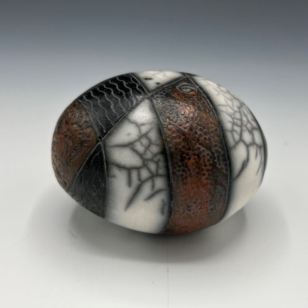Naked Raku Shaker by Jan Lovewell at The Avenue Gallery, a contemporary fine art gallery in Victoria, BC, Canada.