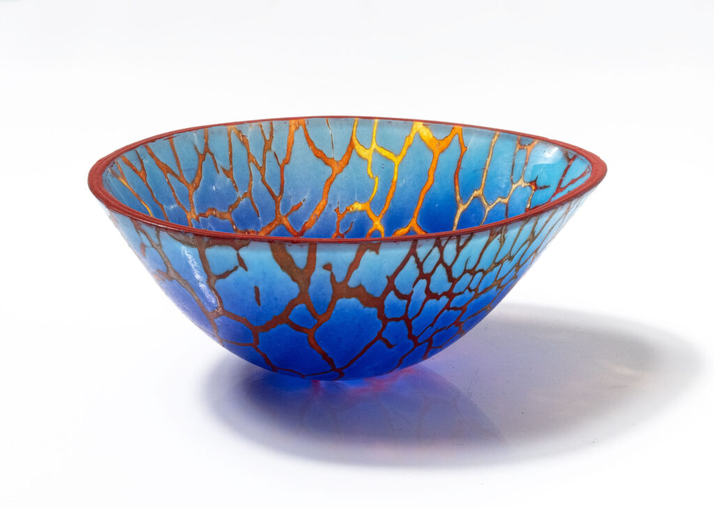 Blue Wonky Bowl by Bob Leatherbarrow at The Avenue Gallery, a contemporary fine art gallery in Victoria, BC, Canada.