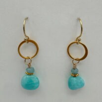 Gold-Fill Earrings with Peruvian Opal by Veronica Stewart at The Avenue Gallery, a contemporary fine art gallery in Victoria, BC, Canada.
