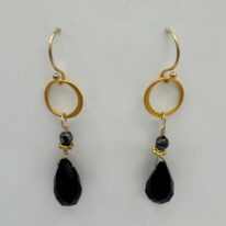 Gold-Fill Earrings with Onyx by Veronica Stewart at The Avenue Gallery, a contemporary fine art gallery in Victoria, BC, Canada.