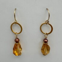 Gold-Fill Earrings with Citrine by Veronica Stewart at The Avenue Gallery, a contemporary fine art gallery in Victoria, BC, Canada.