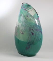 Turquoise with White and Raspberry Vase by Guy Hollington at The Avenue Gallery, a contemporary fine art gallery in Victoria, BC, Canada.