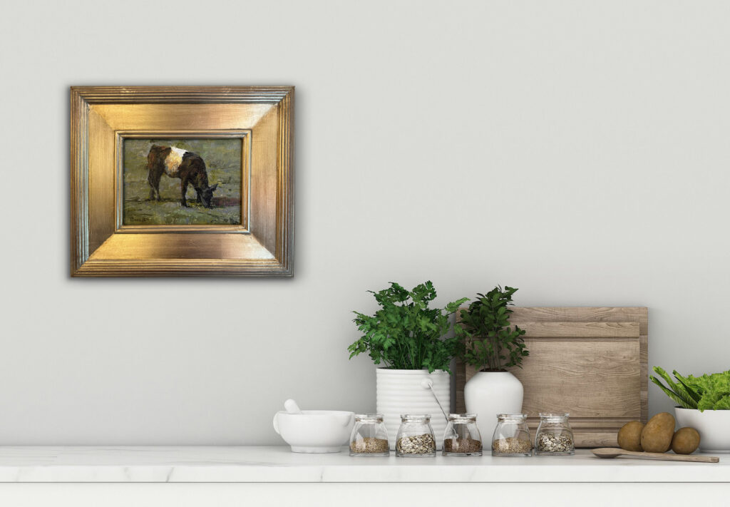 Calf Grazing by Tanya Bone at The Avenue Gallery, a contemporary fine art gallery in Victoria, BC, Canada.