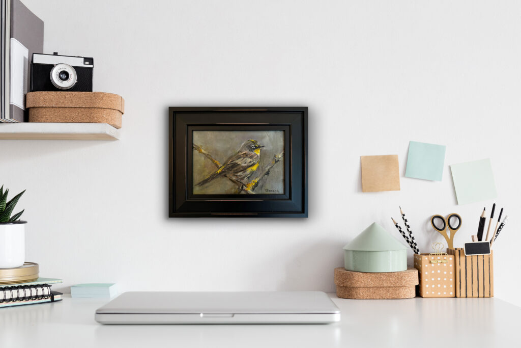 ellow Rumped Warbler by Tanya Bone at The Avenue Gallery, a contemporary fine art gallery, in Victoria, BC, Canada.