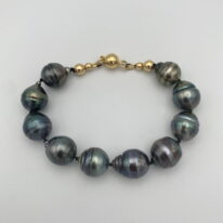 Tahitian Pearl Bracelet with Gold Fill Magnetic Clasp by Val Nunns at The Avenue Gallery, a contemporary fine art gallery in Victoria, BC, Canada.