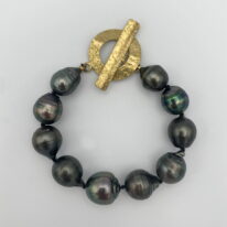 Tahitian Pearl Bracelet with Gold Fill Clasp by Val Nunns at The Avenue Gallery, a contemporary fine art gallery in Victoria, BC, Canada.