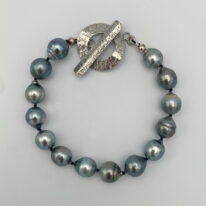 Tahitian Pearl Bracelet with Sterling Silver Clasp by Val Nunns at The Avenue Gallery, a contemporary fine art gallery in Victoria, BC, Canada.