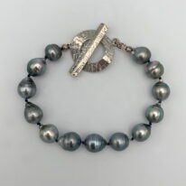 Tahitian Pearl Bracelet with Sterling Silver Clasp by Val Nunns at The Avenue Gallery, a contemporary fine art gallery in Victoria, BC, Canada.