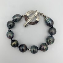 Tahitian Pearl Bracelet with Sterling Silver Clasp by Val Nunns at The Avenue Gallery, a contemporary fine art gallery in Victoria, BC, Canada.