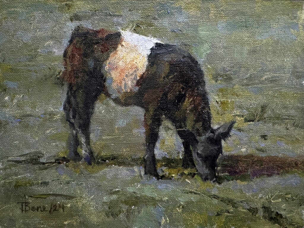Calf Grazing by Tanya Bone at The Avenue Gallery, a contemporary fine art gallery in Victoria, BC, Canada.