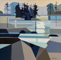 Bands of Blue Ucluelet by Lorna Dockstader at The Avenue Gallery, a contemporary fine art gallery in Victoria, BC, Canada.