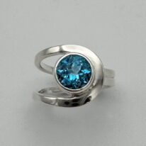 Buttonhole Band Ring with Swiss Topaz by A & R Jewellery at The Avenue Gallery, a contemporary fine art gallery in Victoria, BC, Canada.