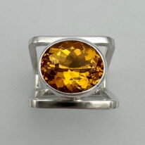 Square Double-Band Ring with Citrine by A & R Jewellery at The Avenue Gallery, a contemporary fine art gallery in Victoria, BC, Canada.