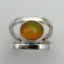 Octagon Double-Band Ring with Ethiopian Opal by A & R Jewellery at The Avenue Gallery, a contemporary fine art gallery in Victoria, BC, Canada.
