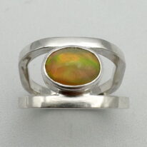 Octagon Double-Band Ring with Opal by A & R Jewellery at The Avenue Gallery, a contemporary fine art gallery in Victoria, BC, Canada.