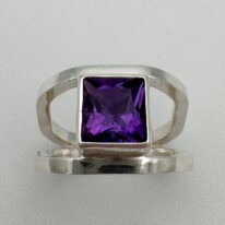 Octagon Double-Band Ring with Amethyst by A & R Jewellery at The Avenue Gallery, a contemporary fine art gallery in Victoria, BC, Canada.
