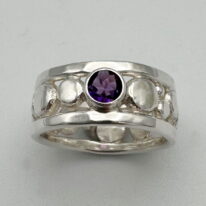 Flat Granules Ring with Amethyst by A & R Jewellery at The Avenue Gallery, a contemporary fine art gallery in Victoria, BC, Canada.