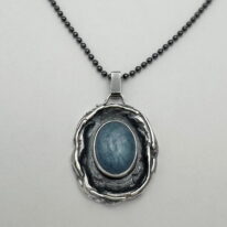 Wax Seal Pendant with Aquamarine by A & R Jewellery at The Avenue Gallery, a contemporary fine art gallery in Victoria, BC, Canada.