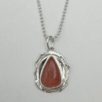 Wax Seal Pendant with Rose Quartz by A & R Jewellery at The Avenue Gallery, a contemporary fine art gallery in Victoria, BC, Canada.