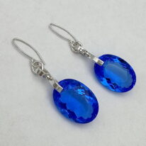 Wave Curl Earrings with Blue Quartz by A & R Jewellery at The Avenue Gallery, a contemporary fine art gallery in Victoria, BC, Canada.